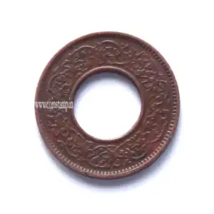 British India 1 Pice 1944 Flat Crown Bombay Mint