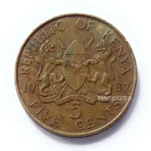 Kenya 5 Cents Daniel Toroitich Arap Moi Used