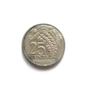 Trinidad and Tobago 25 Cents Non Magnetic Used