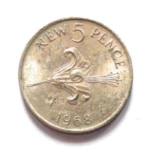 Guernsey 5 New Pence Used