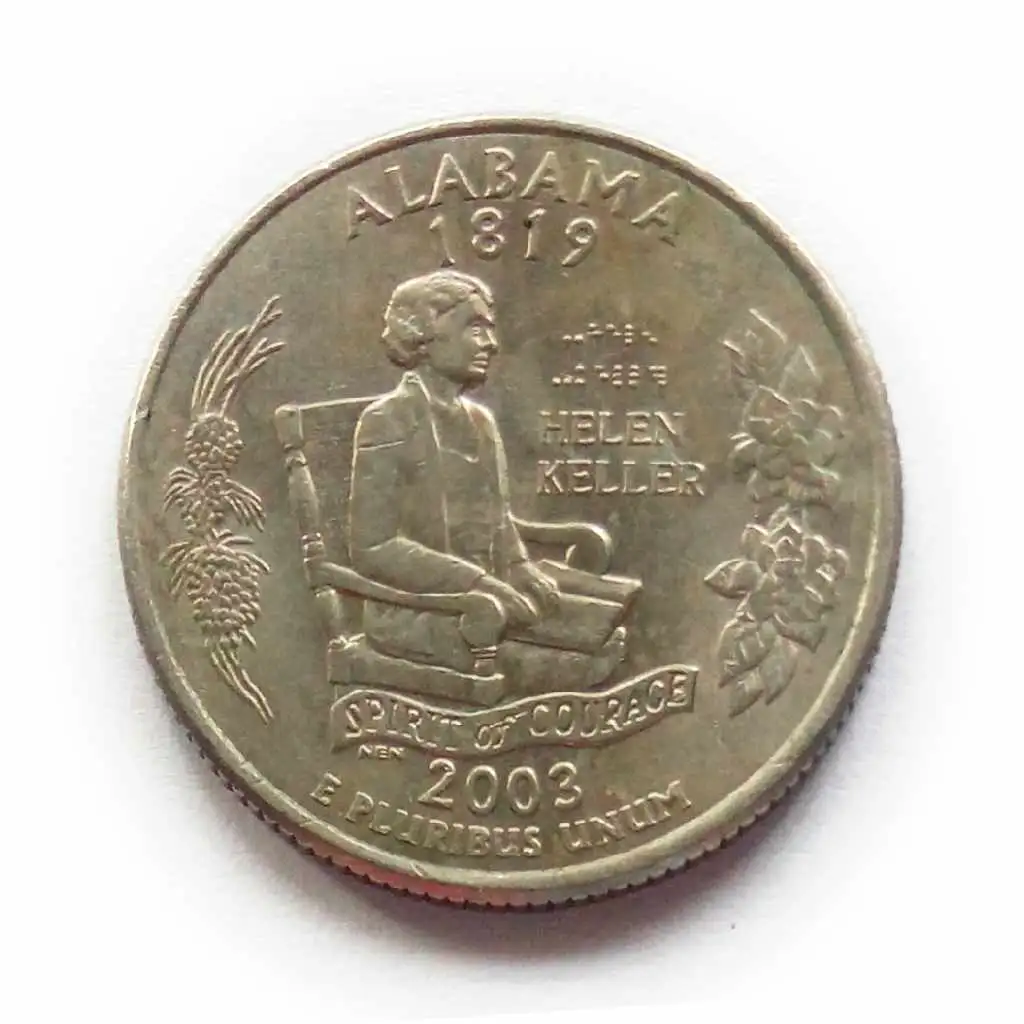 US 14 Dollar Alabama Quarter 2003 Used