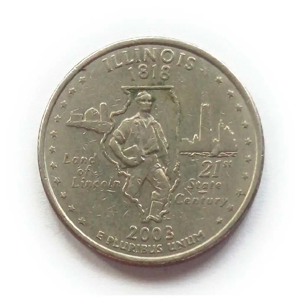 US 14 Dollar Illinois Quarter 2003 Used