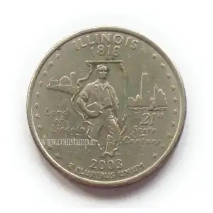 US 14 Dollar Illinois Quarter 2003 Used