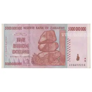 Zimbabwe 5 000 000 000 Dollars Used