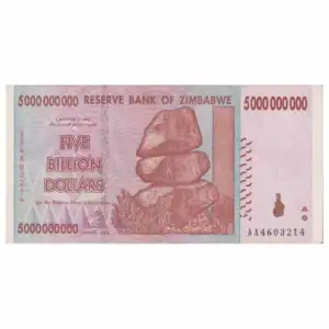 Zimbabwe 5 000 000 000 Dollars Used