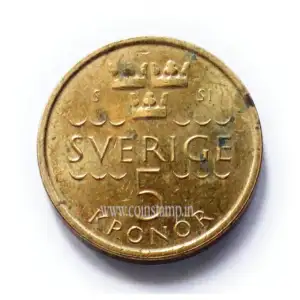 Sweden 5 Kronor Carl XVI Gustaf Used