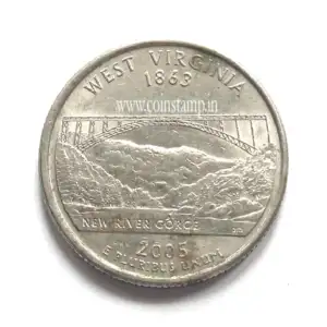 US Quarter Dollar West Virginia Quarter 2005 Used