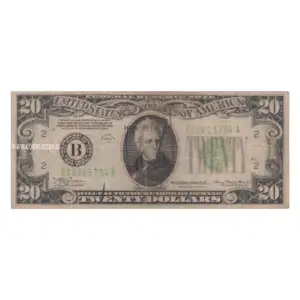 United States 20 Dollars Federal Reserve Note Small Portrait 1934 A Used