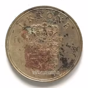 Denmark 1 krone 1970 Frederik IX