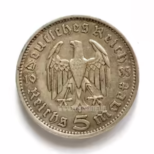 Germany 5 Reichsmark 1935 pattern used