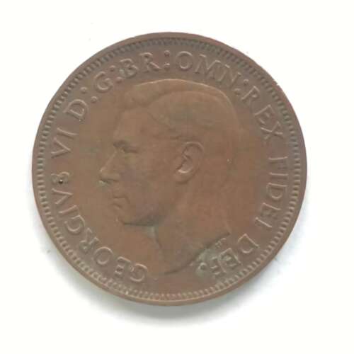 United Kingdom Half Penny George VI Without IND:IMP Used