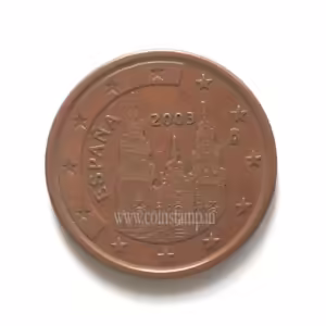 Spain 5 Euro Cents 1999-2009 used