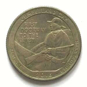 U.S 1/4 Dollar 2016 Cumberland Gap, Kentucky Used