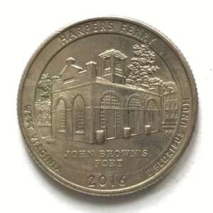 U.S 1/4 Dollar 2016 Harpers Ferry,West Virginia Used