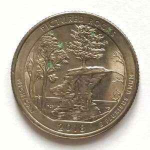 U.S 1/4 Dollar 2018 Pictured Rocks, Michigan Used