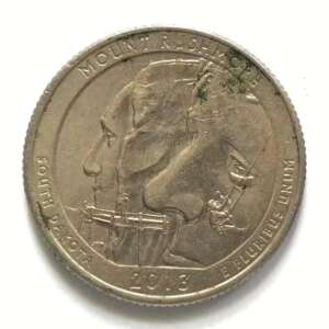 U.S 1/4 Dollar Mount Rushmore, South Dakota 2013 Used