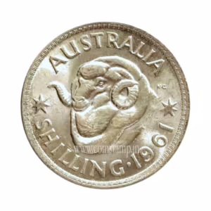 Australia 1 Shilling Elizabeth II 1st Portrait with "F:D:" AUNC