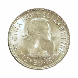 Australia 1 Shilling Elizabeth II 1st Portrait with "F:D:" AUNC