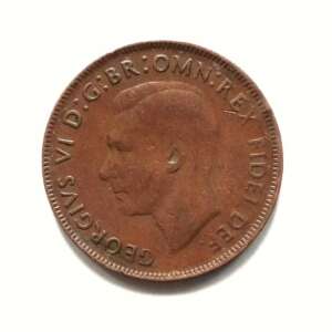 Australia One Penny King George VI Without IND:IMP - Image 1