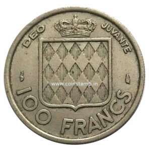 Monaco 100 Francs - Rainier III 1956 Used