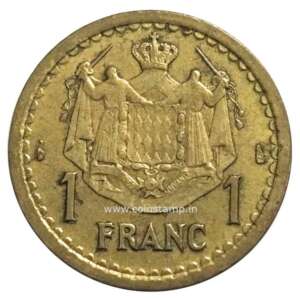 Monaco 1943 1 Franc - Louis II Used