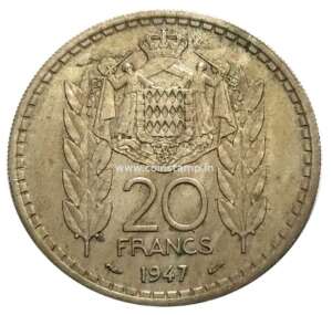 Monaco 20 Francs - Louis II Used