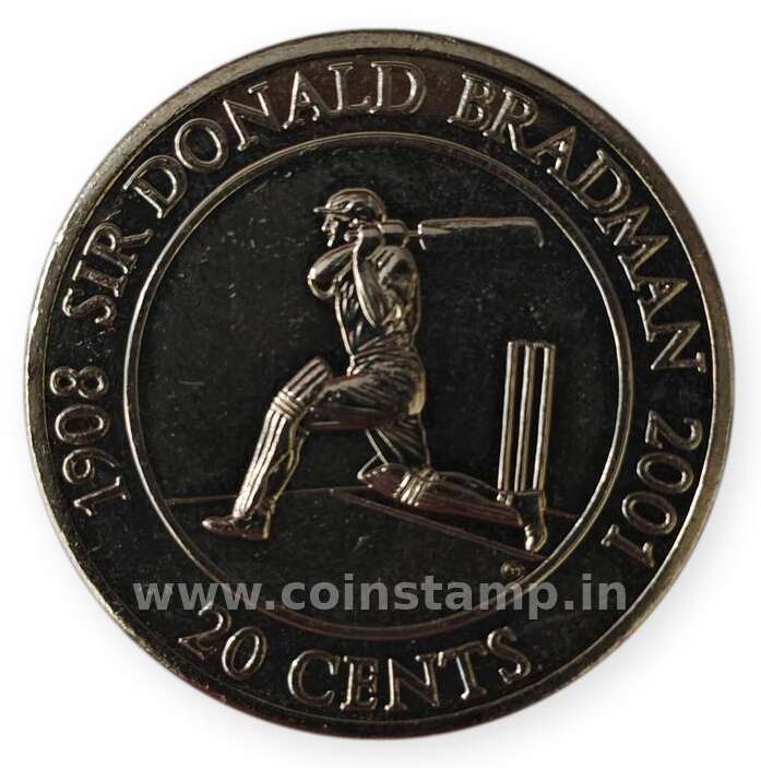 Australia Sir Donald Bradman 20 Cents Elizabeth II 4th Portrait AUNC