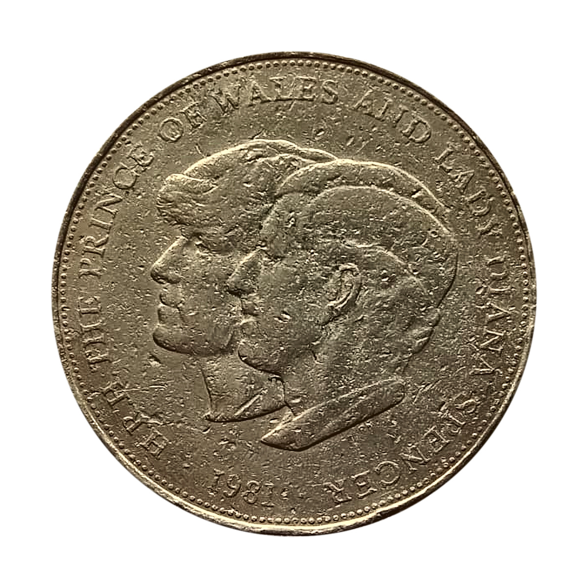 Charles Diana Royal Wedding 25 Pence UK 1981 (Low Condition) Used